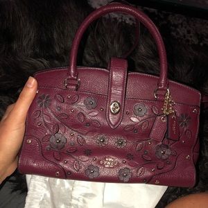 Maroon coach crossbody purse